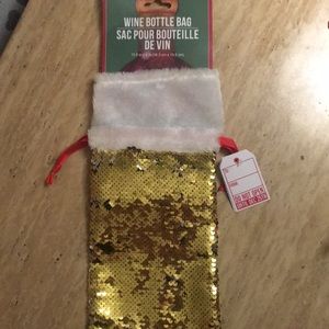 Gold and white Wine Bottle Bag